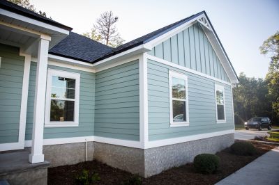 Blue Siding Installation